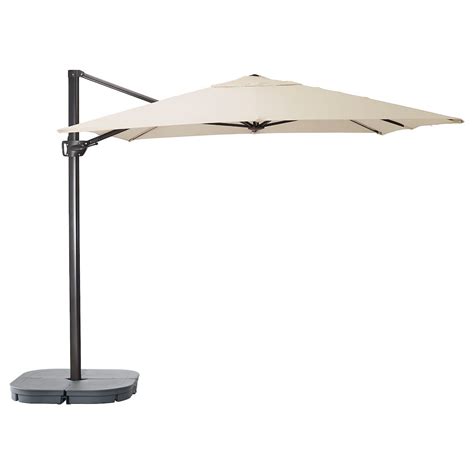 SeglarÖ SvartÖ Hanging Umbrella With Base Tilting Beige Dark Gray