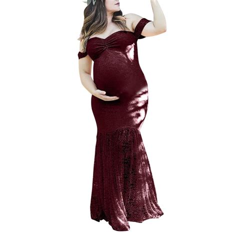 Maternity Photography Props Maternity Dresses Plus Size Lace Fancy Pregnancy Dresses Photography