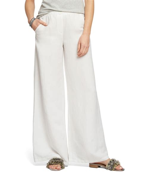 Nic+zoe refreshed wide leg linen blend pants in white