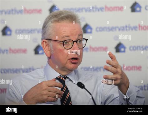 Birmingham Uk 4 October 2022 Conservative Mp Michael Gove Speaks At A Fringe Event During