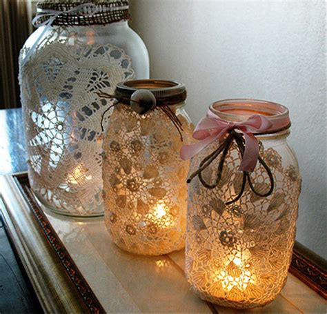 15 Glass Jars Creative Ideas Modern Magazin Lace Mason Jars Mason
