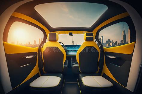 Autonomous Car Interiorcityscape Driverless Car Self Driving Vehicle