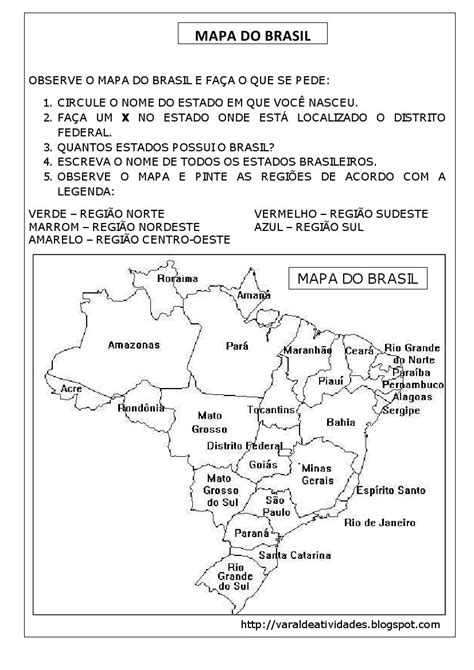 Varal De Atividades Mapa Do Brasil Atividades