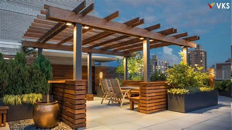 Modern Rooftop Terrace Design Pergola Design Ideas Wooden Rooftop