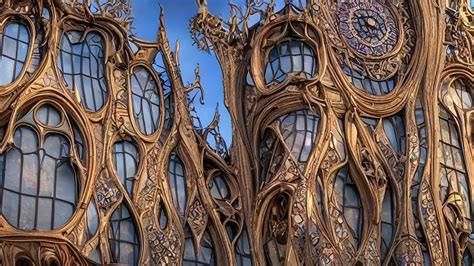 Tall Art Nouveau Building Architecture With Large Stable Diffusion