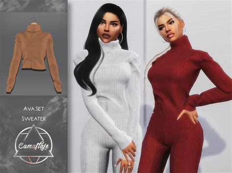 The Sims Resource Camuflaje Ava Set Sweater