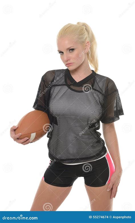 Blonde Football American Player Stock Photo Image Of Pretty Football
