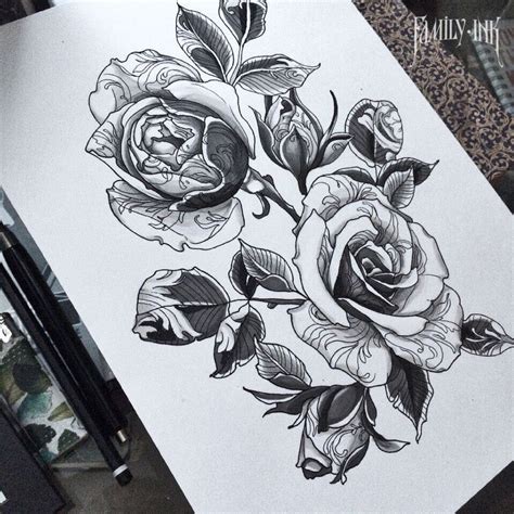 Tattoo sketch rose at paintingvalley com explore collection of. Rose tattoo sketch by Family Ink #lacetattoo #flowertattoo ...