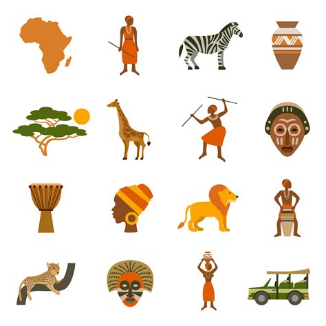 Conjunto De Iconos De África 467043 Vector En Vecteezy