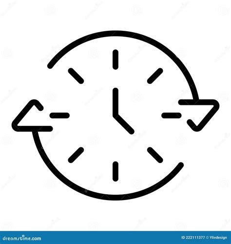 Late Work Timing Icon Outline Style Stock Vector Illustration Of