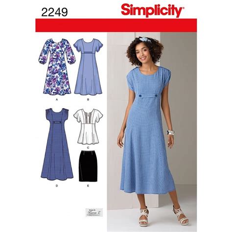 Simplicity Sewing Pattern Misses Women S Amazing Fit Dress 10 18 20w 28w 2249 Ebay