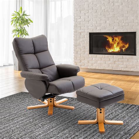 Average rating:5out of5stars, based on1reviews1ratings. HOMCOM Leather Recliner and Ottoman Set Swivel Lounge ...