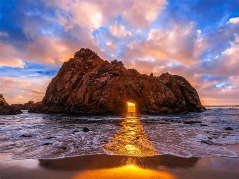 Pfeiffer Beach Located In Big Sur California Usa Sunset Sunsets