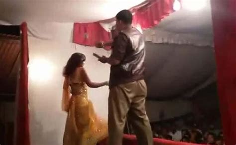Caught On Camera Policeman Showering Money On Woman Dancing On Stage