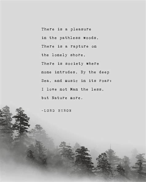 Lord Byron Nature Poem There Is A Pleasure In The Pathless Etsy