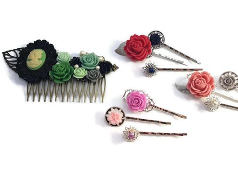 Pink Hair Pins Flower Bobby Pins Set Of 3 Bridesmaid Etsy
