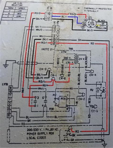 Red wire for air conditioner control power (hot). Trane Air Handler Model Bwh718a100a1 Wiring Diagram
