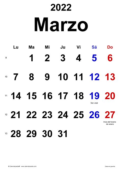 Calendario Marzo 2022 En Word Excel Y Pdf Calendarpedia Imagesee