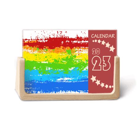Stippling Rainbow Lgbt Desk Calendar Desktop Decoration 2023