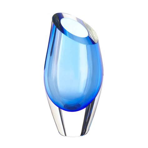 Vases Decorative Small Modern Crystal Blue Glass Vase Art
