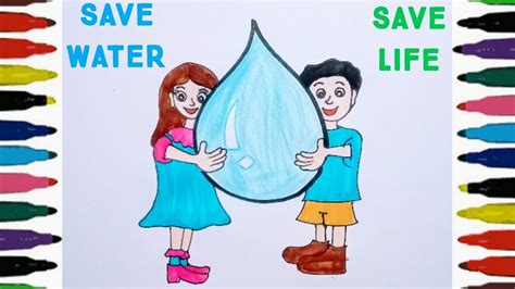 How To Draw Save Water Save Life Poster For Kids Save Water Save