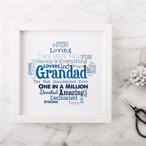 Personalised Grandad Grandpa Word Art T By Hope And Love