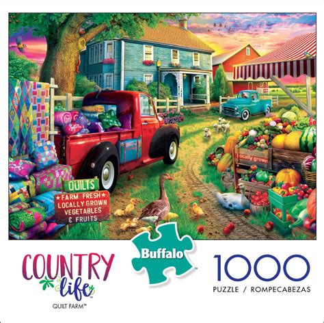 Why you should buy puzzles from puzzlewarehouse.com instead of walmart. Buffalo Games Country Life Quilt Farm 1000 Piece Jigsaw ...