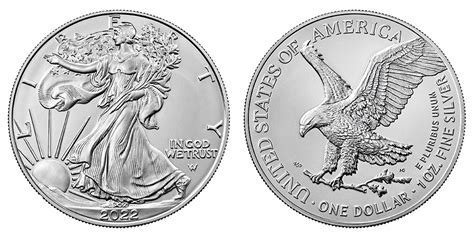 2022 W American Silver Eagle Bullion Coin Bullion No Mint Mark Type 2