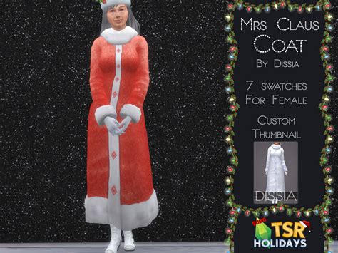 Mrs Claus Coat By Dissia From Tsr • Sims 4 Downloads