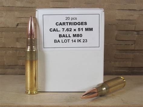 200 Round Pack 762x51mm 147 Grain M80 Ball Brass Case Non Magnetic