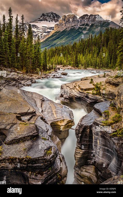 Mistaya Canyon Banff National Park Stock Photo Alamy