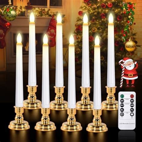 Cimetech Led Flameless Candles Taper Candle Lights Waterproof Battery
