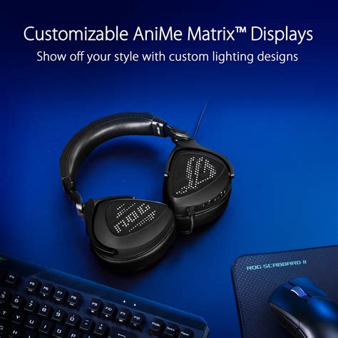 Asus Rog Delta S Animate Gaming Headset Customizable Anime Matrix Le