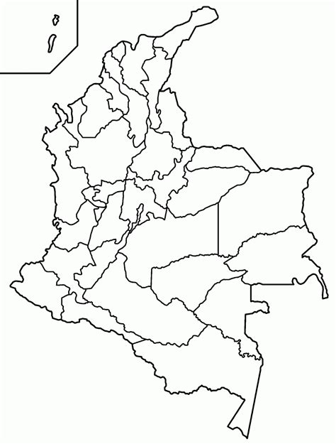 Mapa Mudo De Colombia Division Politica