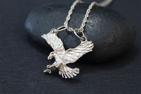 Sterling Silver Eagle Necklace American Eagle Necklace Sterling