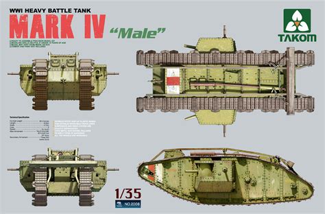 2008 Wwi Heavy Battle Tank Mark Iv Male By Takom