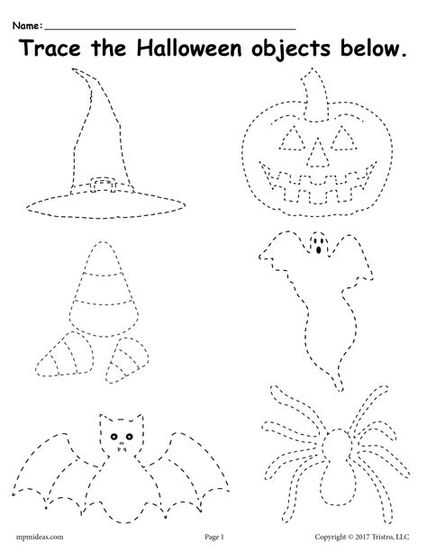 Printable Halloween Tracing Worksheet Halloween Worksheets Preschool