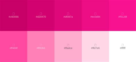 Paleta de colores rosa neón Paletas de color rosa Paleta de colores