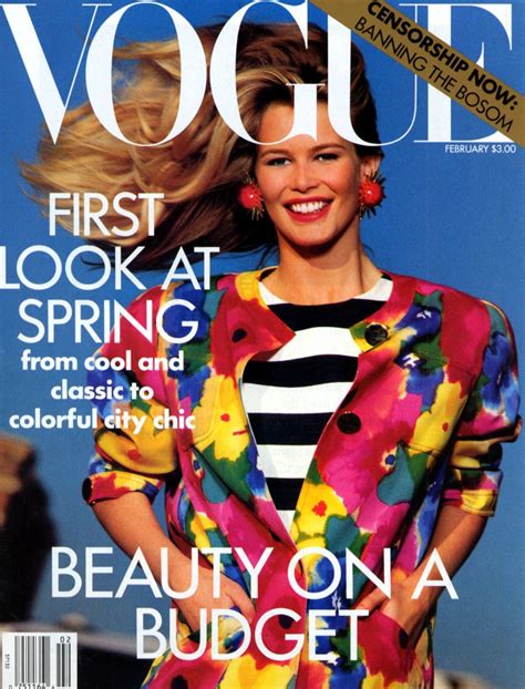 Claudia Schiffer By Patrick Demarchelier Vogue Us February 1991 Vogue