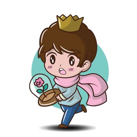 Cute Young Prince Cartoon Illustration Vector Premium Download