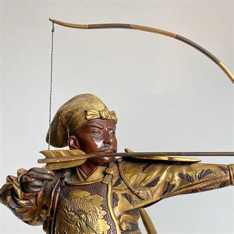 A Masterful Bronze And Gilt Meiji Era Statue Of A Samurai