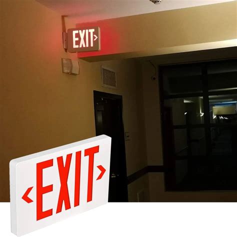 Led Exit Sign With Battery Backup Double Face 4w Ac120 277v Side