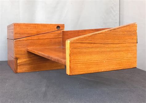 Free shipping, custom made in usa to any size, ships in 10 working days, installation hardware our floating shelves have no visible bracket, yet are much stronger than you would expect, please see the installation guide video to learn more. Mogens Kold Teak Floating Shelf and Desk Denmark at 1stdibs