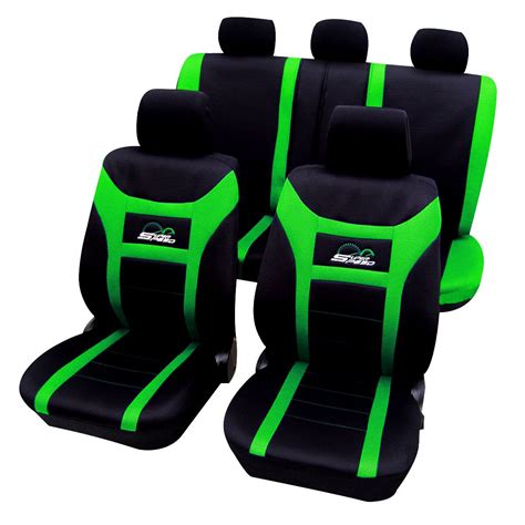woltu car seat covers black and green full set 5 seaters universial for cars uk car