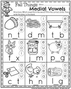 Fall Kindergarten Worksheets for November - Planning Playtime