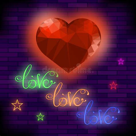 Red Neon Love Sign Stock Illustration Illustration Of Pattern 122229836