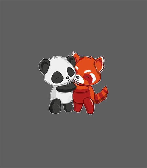 Chibi Panda Bear Hugs Red Panda Cute Kids Digital Art By Keeyan Karah