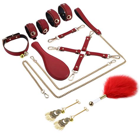 leather sm suit with restraints handcuffs and nipple clip sexy toys for couples game bdsm