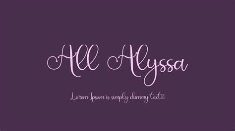 All Alyssa Font Download Free For Desktop And Webfont