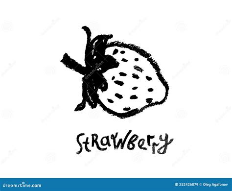 Vector Strawberry Drawing Isolated Black Hand Drawn Strawberries